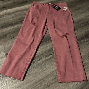 Nicole Miller Women's Flare Jeans in Dusty Pink